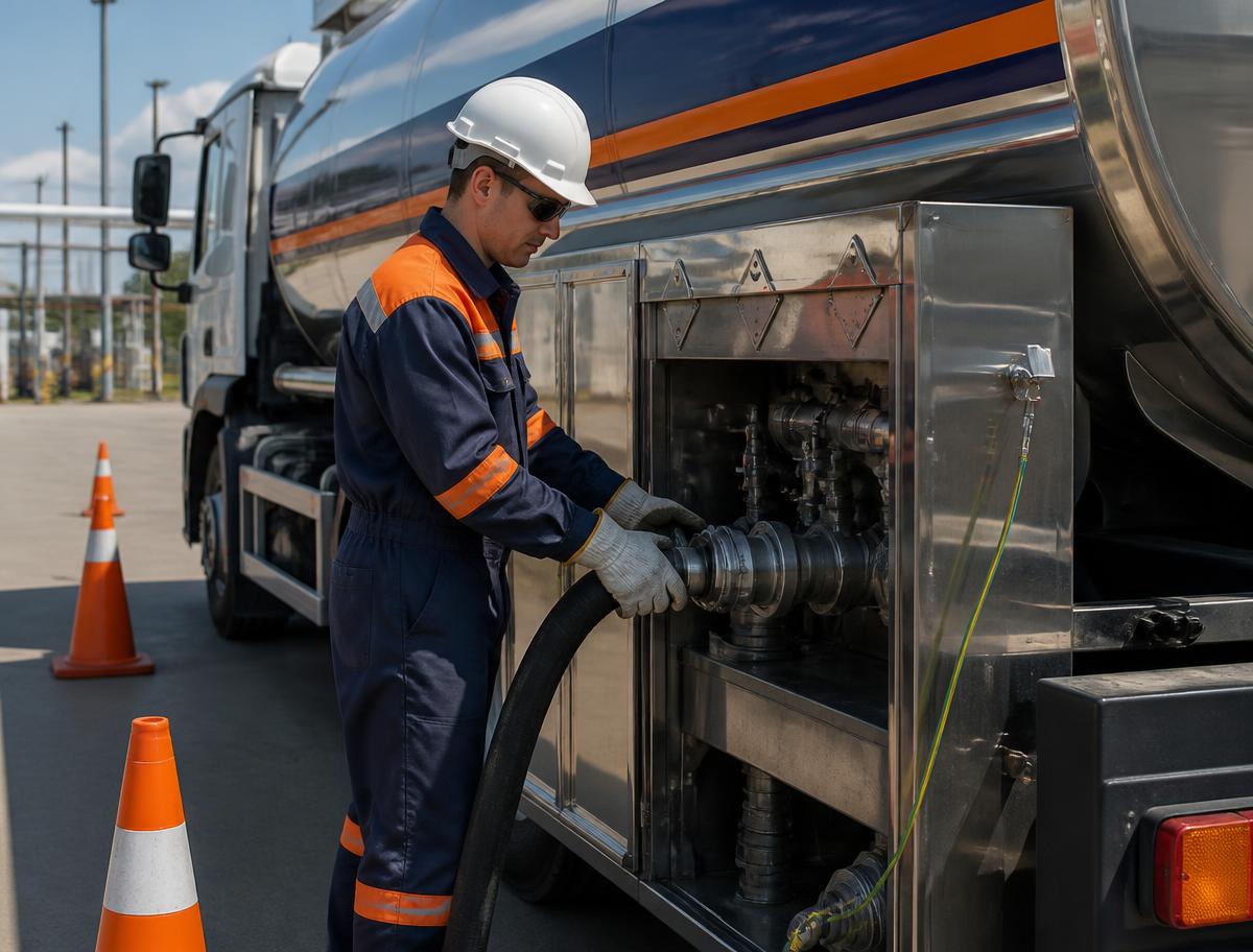 Safe fuel loading and delivery operation at an MT Global branded petroleum tanker